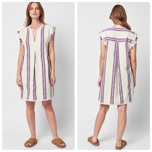 NWT Faherty Baja Beach Tunic Dress in French Rose Baja‎ Stripe Size Large